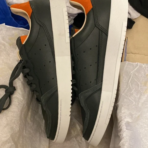 Adidas Supercourt Legend Earth Dark Green Orange EF9182 Tennis Sneaker - Picture 10 of 15